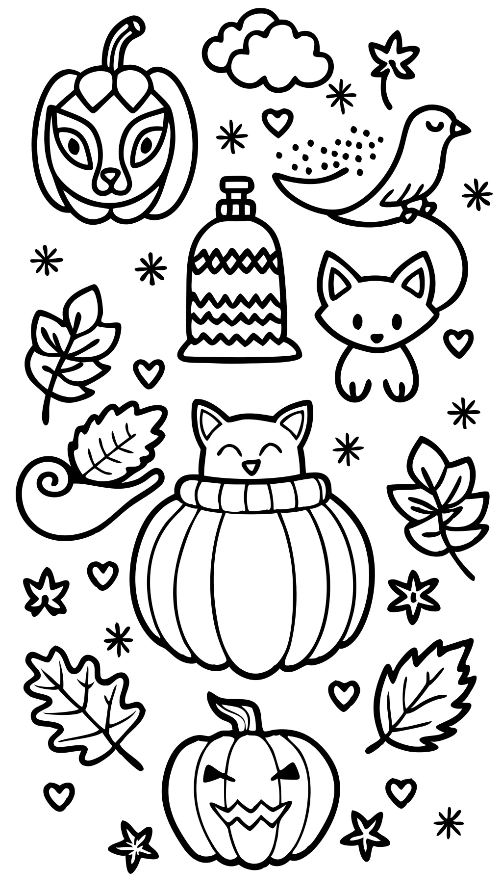 coloriages pour la saison d’automne